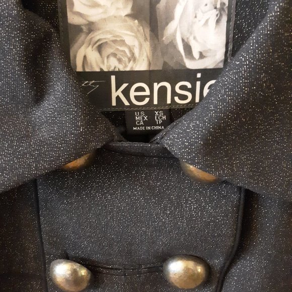 Kensie Black & Gold Women's Military Blazer Jacket Size XS - Picture 2 of 4